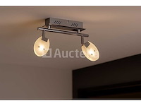 4 x led plafondlamp – 2 spots – 2 x 5w – 4000k neutraal wit – zilver – hl7162l - afbeelding 2 van  4