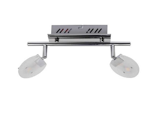 4 x led plafondlamp – 2 spots – 2 x 5w – 4000k neutraal wit – zilver – hl7162l - afbeelding 4 van  4