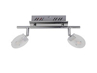 4 x led plafondlamp – 2 spots – 2 x 5w – 4000k neutraal wit – zilver – hl7162l - afbeelding 2 van  4