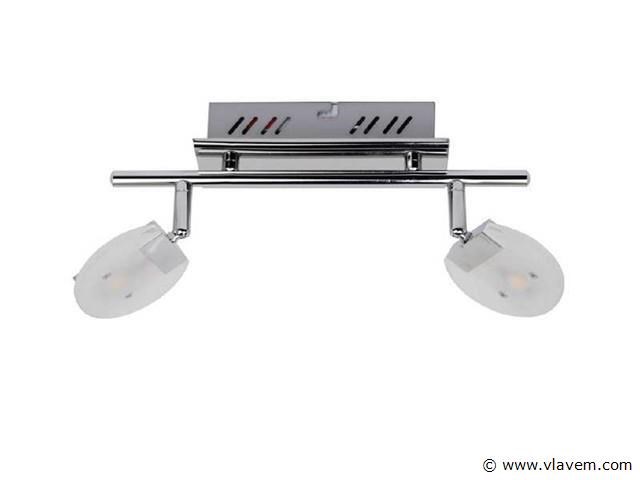 4 x led plafondlamp – 2 spots – 2 x 5w – 4000k neutraal wit – zilver – hl7162l - afbeelding 4 van  4