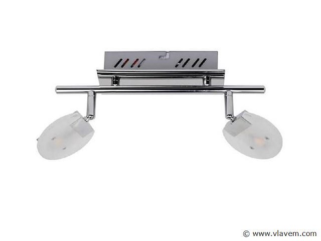 4 x led plafondlamp – 2 spots – 2 x 5w – 4000k neutraal wit – zilver – hl7162l - afbeelding 4 van  4