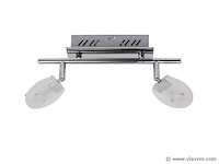 4 x led plafondlamp – 2 spots – 2 x 5w – 4000k neutraal wit – zilver – hl7162l - afbeelding 4 van  4