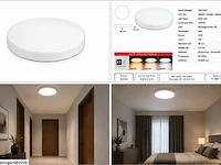 4 x led plafondlamp 32w – 3cct verstelbaar - wit – ip20 – hazel-32 3cct - afbeelding 6 van  6