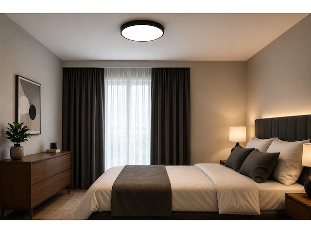 4 x led plafondlamp 32w – 3cct verstelbaar - zwart – ip20 – hazel-32 3cct - afbeelding 1 van  5