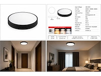 4 x led plafondlamp 32w – 3cct verstelbaar - zwart – ip20 – hazel-32 3cct - afbeelding 5 van  5