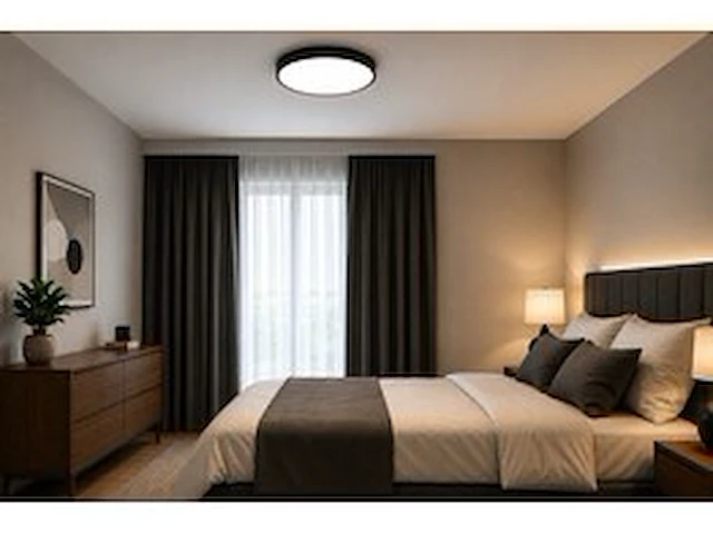 4 x led plafondlamp 32w – 3cct verstelbaar - zwart – ip20 – hazel-32 3cct - afbeelding 1 van  6