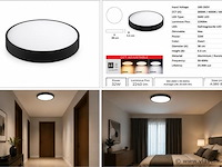 4 x led plafondlamp 32w – 3cct verstelbaar - zwart – ip20 – hazel-32 3cct - afbeelding 5 van  5