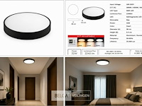 4 x led plafondlamp 32w – 3cct verstelbaar - zwart – ip20 – hazel-32 3cct - afbeelding 6 van  6