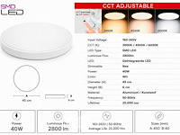 4 x led plafondlamp 40w – 3cct verstelbaar - wit – ip20 – hazel-40 3cct - afbeelding 5 van  6