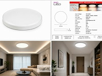 4 x led plafondlamp 40w – 3cct verstelbaar - wit – ip20 – hazel-40 3cct - afbeelding 6 van  6