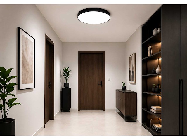 4 x led plafondlamp 40w – 3cct verstelbaar - zwart – ip20 – hazel-40 3cct - afbeelding 1 van  5