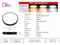 4 x led plafondlamp 40w – 3cct verstelbaar - zwart – ip20 – hazel-40 3cct - afbeelding 4 van  5