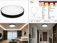 4 x led plafondlamp 40w – 3cct verstelbaar - zwart – ip20 – hazel-40 3cct - afbeelding 6 van  6