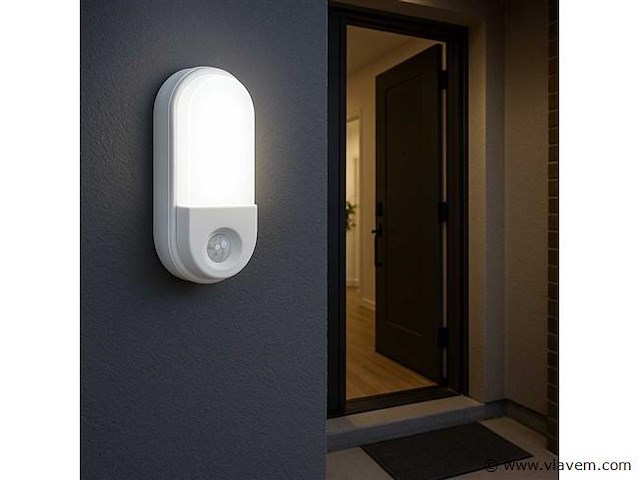 4 x led plafondlamp met sensor – ovaal – 15w – 6500k koud wit - afbeelding 1 van  3