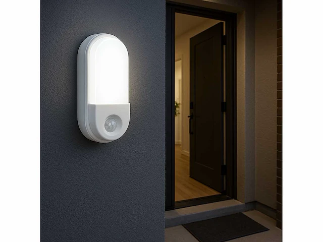 4 x led plafondlamp met sensor – ovaal – 15w – 6500k koud wit - afbeelding 1 van  3