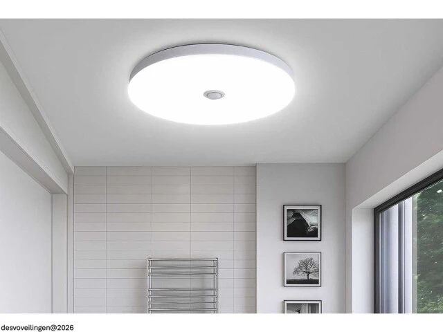 4 x led plafondlamp met sensor – rond – 20w – 6500k koud wit - afbeelding 2 van  5