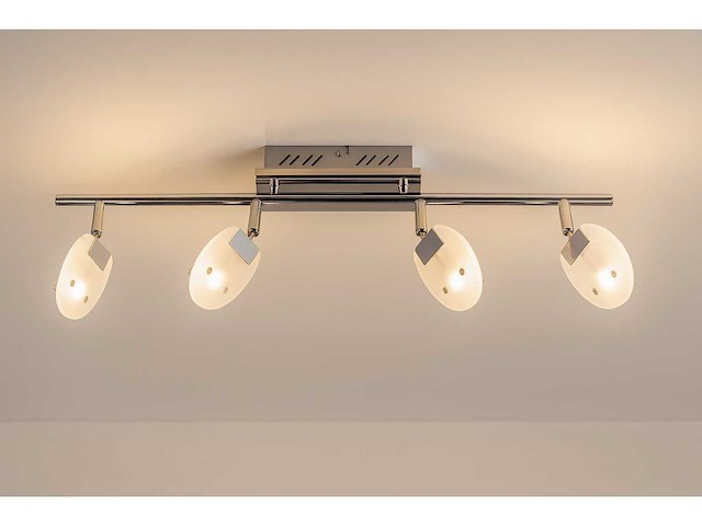 4 x led plafondspot – 4 spots – 4 x 5w – 4000k neutraal wit – zilver – hl7164l - afbeelding 1 van  4