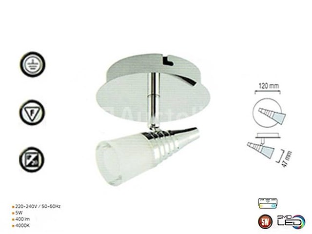 4 x led plafondspot 5w – 4000k neutraal wit – zilver – di02 - afbeelding 2 van  4