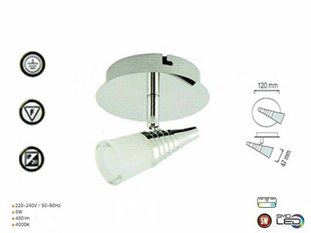 4 x led plafondspot 5w – 4000k neutraal wit – zilver – di02 - afbeelding 5 van  5