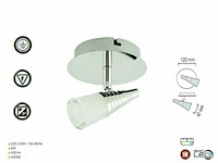 4 x led plafondspot 5w – 4000k neutraal wit – zilver – di02 - afbeelding 5 van  5