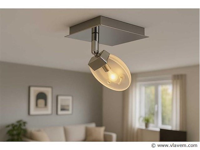 4 x led plafondspot 5w – 4000k neutraal wit – zilver – hl7161l - afbeelding 1 van  4