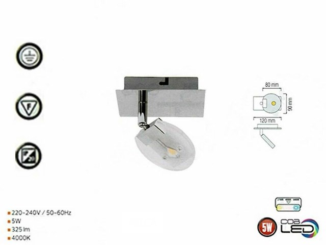 4 x led plafondspot 5w – 4000k neutraal wit – zilver – hl7161l - afbeelding 4 van  5
