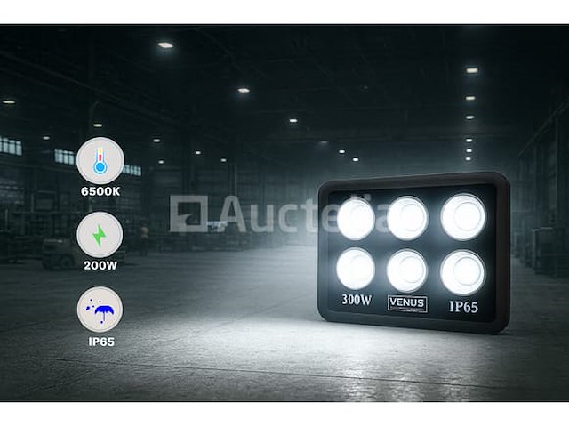 4 x led schijnwerper 300w – 6500k koud wit – ip65 – eyes-300 - afbeelding 3 van  5