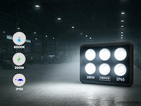 4 x led schijnwerper 300w – 6500k koud wit – ip65 – eyes-300 - afbeelding 3 van  5
