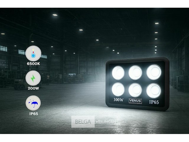 4 x led schijnwerper 300w – 6500k koud wit – ip65 – eyes-300 - afbeelding 4 van  6