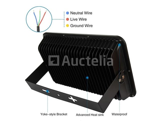 4 x led schijnwerper 300w – 6500kkoud wit – ip65 waterdicht - afbeelding 1 van  5