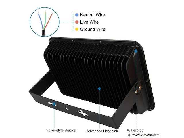 4 x led schijnwerper 300w – 6500kkoud wit – ip65 waterdicht - afbeelding 5 van  5