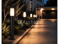 4 x led tuinlamp – e27 – ip44 – zwart – 80cm – buitenverlichting – kavak-5 - afbeelding 5 van  5