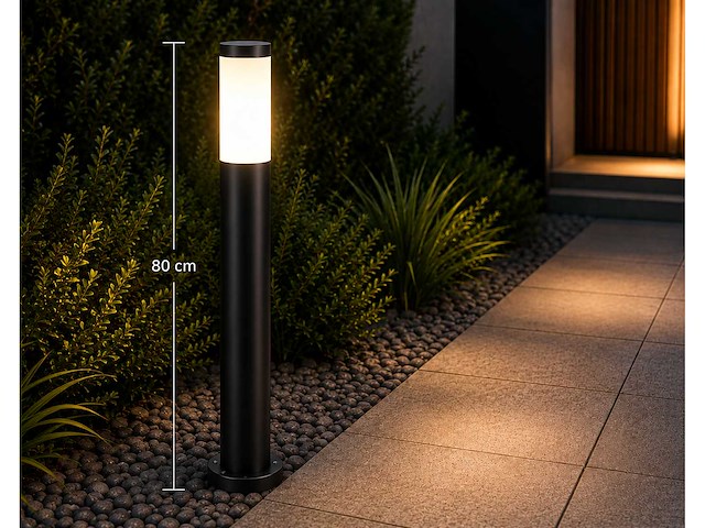 4 x led tuinlamp – e27 – ip44 – zwart – 80cm – buitenverlichting – kavak-5 - afbeelding 14 van  15