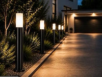 4 x led tuinlamp – e27 – ip44 – zwart – 80cm – buitenverlichting – kavak-5 - afbeelding 2 van  6