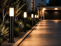 4 x led tuinlamp – e27 – ip44 – zwart – 80cm – buitenverlichting – kavak-5 - afbeelding 1 van  5
