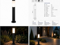 4 x led tuinlamp – e27 – ip44 – zwart – 80cm – buitenverlichting – kavak-5 - afbeelding 5 van  5