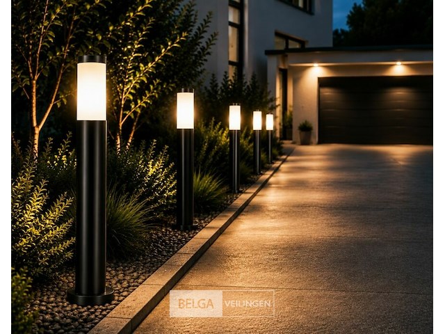 4 x led tuinlamp – e27 – ip44 – zwart – 80cm – buitenverlichting – kavak-5 - afbeelding 1 van  6