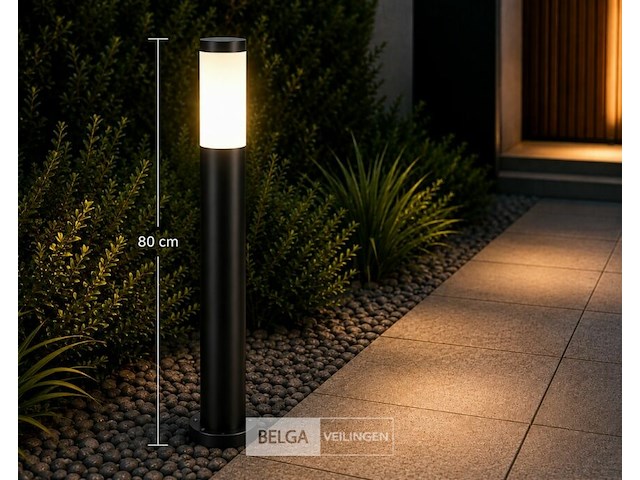 4 x led tuinlamp – e27 – ip44 – zwart – 80cm – buitenverlichting – kavak-5 - afbeelding 4 van  6
