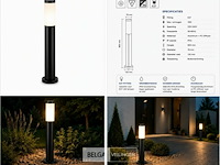 4 x led tuinlamp – e27 – ip44 – zwart – 80cm – buitenverlichting – kavak-5 - afbeelding 6 van  6