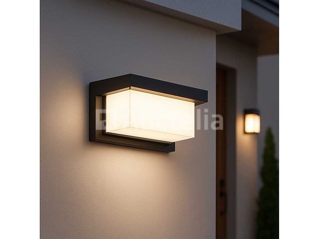 4 x led wandlamp – 12w – 3500k neutraal wit – ip54 – zwart – saw-02 - afbeelding 2 van  4