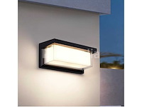 4 x led wandlamp – 12w – 3500k neutraal wit – ip54 – zwart – saw-02 - afbeelding 4 van  4
