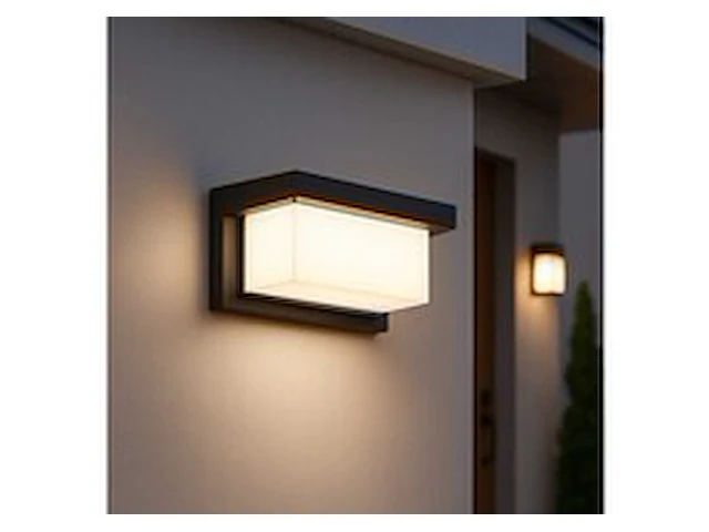 4 x led wandlamp – 12w – 3500k neutraal wit – ip54 – zwart – saw-02 - afbeelding 1 van  5