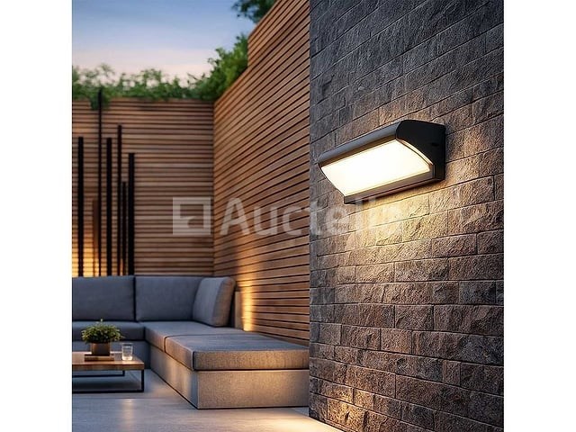 4 x led wandlamp – 12w – 3500k neutraal wit – ip54 – zwart – saw-05 - afbeelding 4 van  4