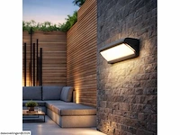 4 x led wandlamp – 12w – 3500k neutraal wit – ip54 – zwart – saw-05 - afbeelding 2 van  5