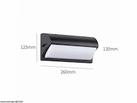 4 x led wandlamp – 12w – 3500k neutraal wit – ip54 – zwart – saw-05 - afbeelding 4 van  5