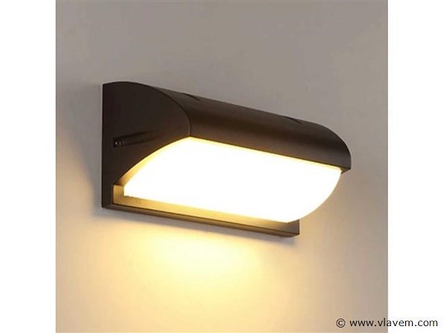 4 x led wandlamp – 12w – 3500k neutraal wit – ip54 – zwart – saw-05 - afbeelding 2 van  4