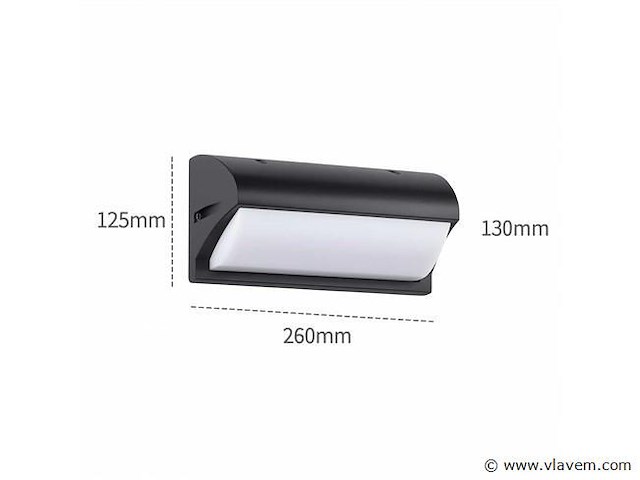 4 x led wandlamp – 12w – 3500k neutraal wit – ip54 – zwart – saw-05 - afbeelding 3 van  4