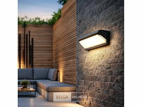 4 x led wandlamp – 12w – 3500k neutraal wit – ip54 – zwart – saw-05 - afbeelding 2 van  5