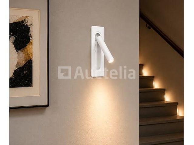 4 x led wandlamp 3w – 4200k neutraal wit - wit – ip20 – belek - afbeelding 4 van  5