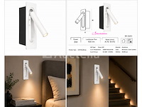 4 x led wandlamp 3w – 4200k neutraal wit - wit – ip20 – belek - afbeelding 5 van  5